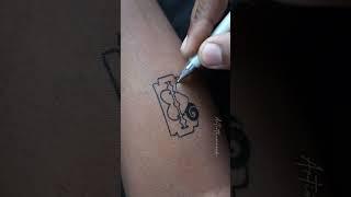 Easy to make tattoo with blade trick  #viral #art #ttattoo