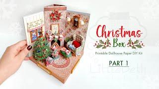 Christmas Box DIY Kit - PART 1 | Printable Dollhouse Paper Craft Tutorial #dollhouseminiature