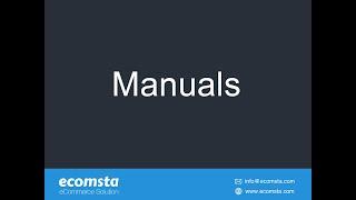 Manuals - eCommerce Script