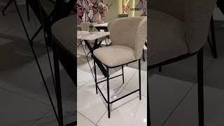 Напівбарний стілець Vetro Mebel B-300 Білий пісок Тканина Букле #стілець #swhome #homedecor
