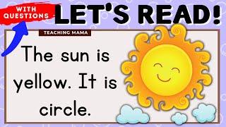 LET'S READ! | READING COMPREHENSION FOR KINDERGARTEN | PRACTICE READING ENGLISH | TEACHING MAMA