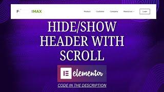 Website Header: Hide/Show on Scroll with Elementor | Easy Tutorial | Elementor | WordPress