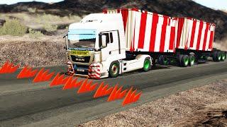 Trucks vs Spikes #6 | BeamNG.DRIVE