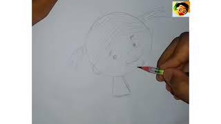 draw a cartoon girl #drawing #drawagirl #cartoondrawing.  Irfan drawing Academy