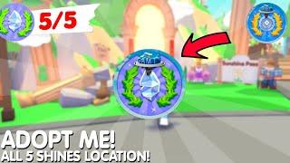 ALL 5 SHINES LOCATIONS in Adopt Me "The Games Event" Roblox! How To Get New Roblox Event Badges?!