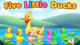 Five Little Ducks Nursery Rhyme – Fun Colors & Counting Song for Toddlers!