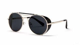 Aevogue black polarized silver frame men's vintage retro men's sunglasses