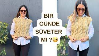 BİR GÜNDE SAÇ ÖRGÜSÜ MODEL SÜVETER ÖRÜYORUZ  #knitting