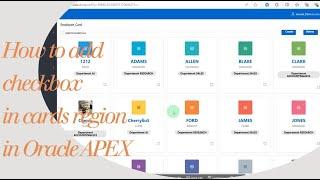 How to add checkbox in cards region in Oracle APEX