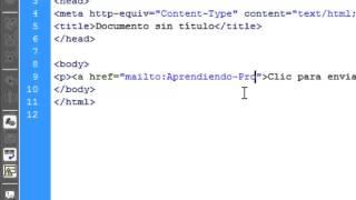 Aprendiendo Programar-Html(Enlaces con direcciones de correo)