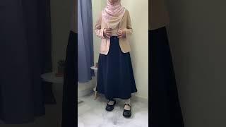 Minimalist modern fashion in khaki colour for hijabi #modestfashion #hijabi #grwm #ootd #dailyoutfit