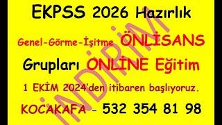 EKPSS 2026'ya Genel-Görme-İşitme ÖNLİSANS olarak girmek . EKPSS 2026 i.in ÖNLİSANS ONLİNE kurs tanı