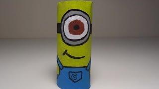 como pintar un MINION EN UN TUBO DE ROLLO DE PAPEL