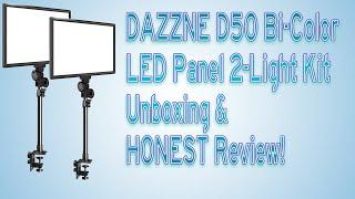 Dazzne D50 Desk Mounted Bi-Color LED Panel 2-Light Kit Unboxing & HONEST Test and Review!