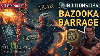 【Bazooka Barrage】blasting BILLIONS of DPS! Melts T4 Bosses & EZ Pit 90+ | Victimize Rogue #diablo4