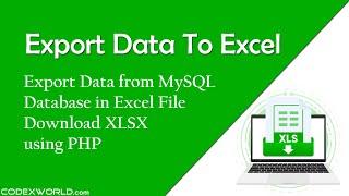 Export Data to Excel in PHP