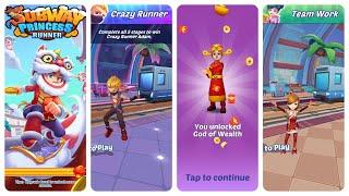 Subway Princess Runner God of Wealth Unlocked vs Lucy Outfit vs Crazy Runner Adam