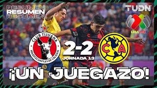 Resumen y goles | Tijuana 2-2 América | Liga Mx -AP2024 - J13 | TUDN