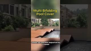 Multi bifolding pool cover #sliding deck pool cover#automobile #pool #automatedpoolcover#poolbuilder