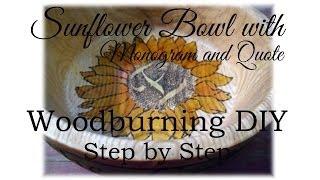 How to Woodburn a Sunflower on a Wooden Bowl DIY