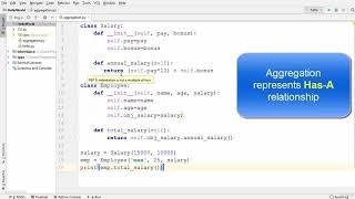 Python Aggregation + Difference in Aggregation and Composition | python tutorials