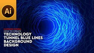 Create Technology Tunnel Blue Lines Background in Adobe Illustrator