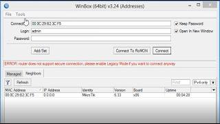 router does not support secure connection, please enable Legacy Mode