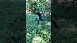 Scything really quickly (full video in description)#scythe #shorts #scythingweedpatch #mowing