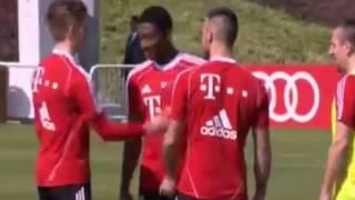 David Alaba ● Playfully Slaped ● at Bayer Munich Training 2014