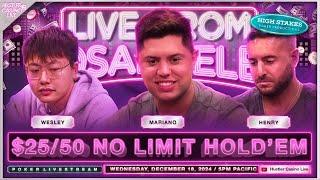 Wesley, Mariano, Henry & Adi Play $25/50 No Limit Hold'em - Commentary by David Tuchman