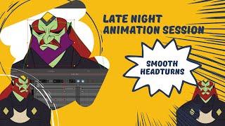 TURNING a CUTOUT Character's Head in Toonboom (Late Night Animation Session)