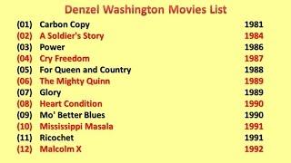 Denzel Washington Movies List