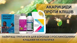 Інсектициди (акарициди) проти кліщів: Вертімек, Омайт, Аполло, Цезар, Акарамік, Масаї, Талстар.