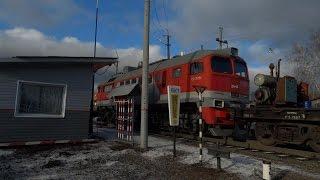 ДМ62-1775 со странным вагоном, ст.Позимь