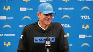 Jim Harbaugh Postgame Press Conference vs Falcons | LA Chargers