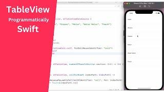 UITableView for beginners programmatically in Swift - Simple UITableView