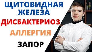 Щитовидная железа (гипотиреоз) и пищеварение. Аллергия, запор, гастрит, дисбактериоз.