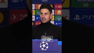 Mikel Arteta speaks on why he chose Declan Rice to play at centre back vs PSV  #shorts