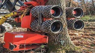 Dangerous Fastest Chainsaw Cutting Tree Machine Skills - Heavy Biggest Felling Tree Machine Working