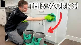 The Best Way to Clean Kitchen Cabinets!