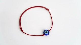 Lucky Red String Bracelet with Blue Evil Eye Bead | Kabbalah Bracelet