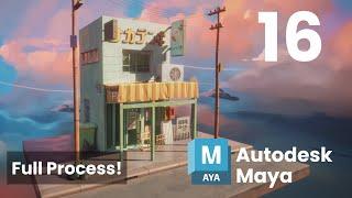 Part 16 - Modeling Stylized Japanese Store Autodesk Maya