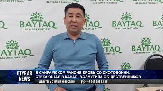В Сайрамском районе кровь со скотобойни, стекающая в канал, возмутила общественников