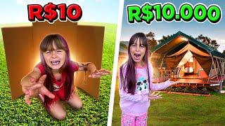 ACAMPAMENTO de R$10, R$100 ou R$1000 - Desafio (COMPILADO)