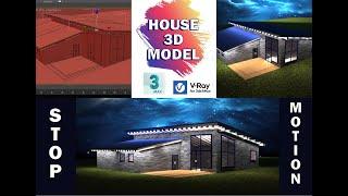 " Stop Motion House Modeling | 3ds Max & V-Ray Render Magic "