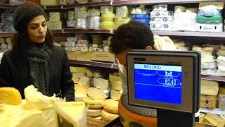 cheese tasting at Mahane Yehuda market in Jerusalem