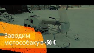 Заводим мотособаку в -50°C! Wind up the tow truck in the cold -58°F!