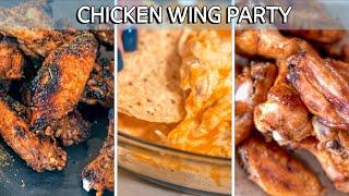  Ultimate Chicken Wing Party: Baked Wings, Honey Sriracha Wings & Spicy Buffalo Dip! ️