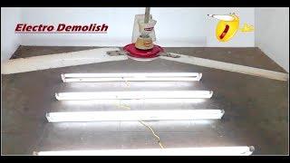 Khaitan Ceiling Fan Falling on 4 Fluorescent Tube Lights|