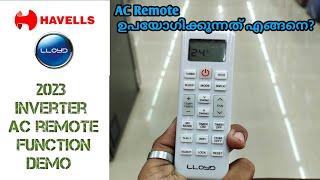 Lloyd inverter ac remote function malayalam demo 2024 ,2023models